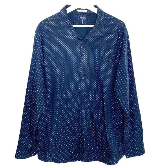 Good Man Brand Long Sleeve Button-Up Shirt in Navy Dot at Nordstrom, Size XXL - Picture 1 of 8